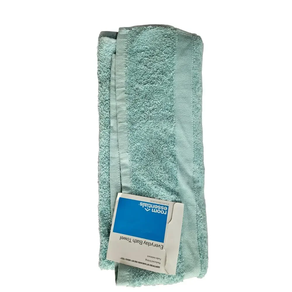 ROOM ESSENTIALS Turquoise Bath Towel Soft Absorbent Cotton Blend NEW with Tags